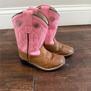 Toddler Old West Pink and Brown Cowboy Boots size 6
